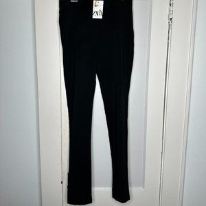 Zara Black High Waist Slit Leggings